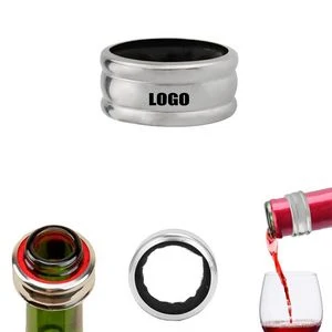 Stylish Dual Ring Shaped Wine Drip Stopper Collar 1
