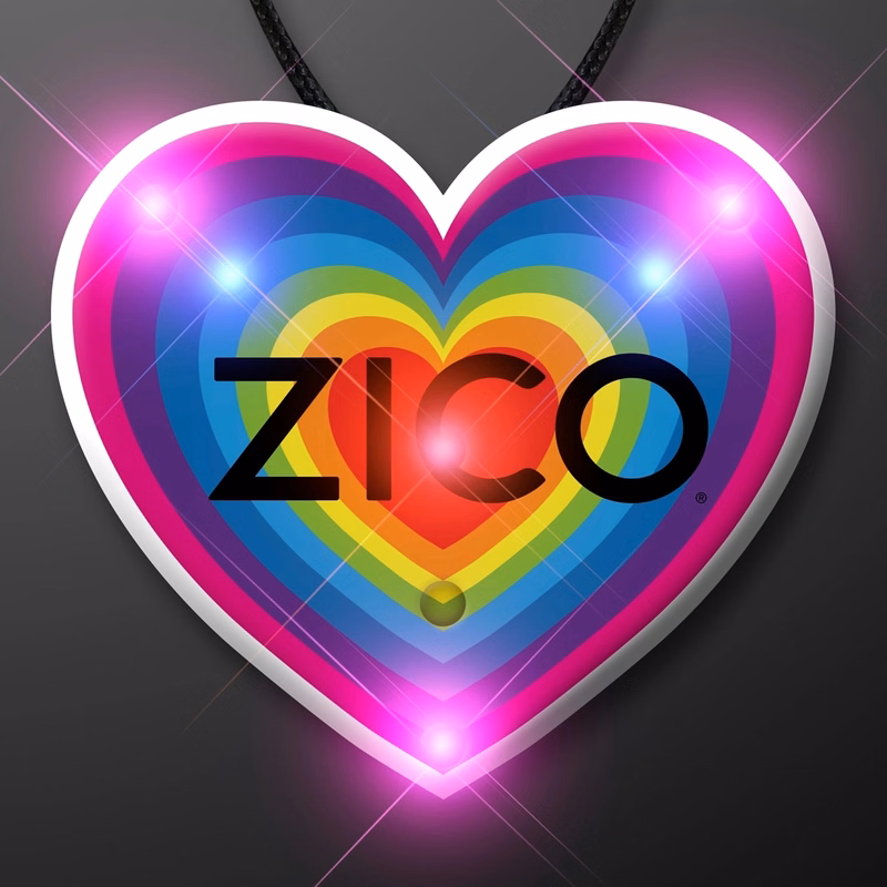 Retro Rainbow Heart Blinky Necklace