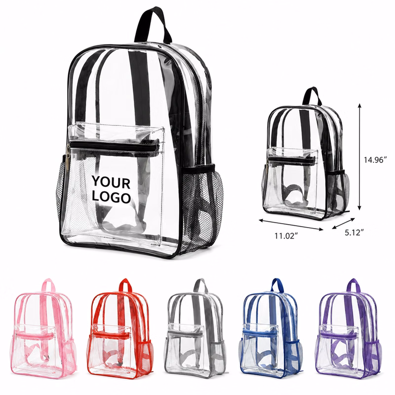 Clear PVC Backpack with Front Pocket