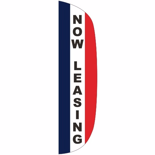 "NOW LEASING" 3' x 15' Message Flutter Flag