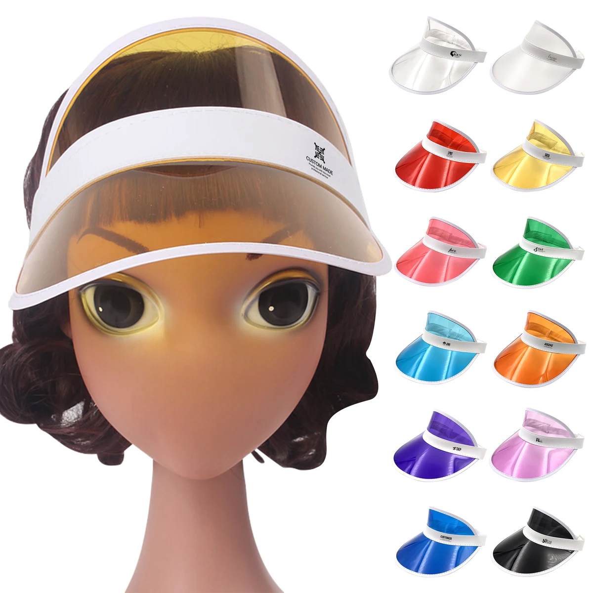 Plastic Clear Sun Visors with UV Protection 1