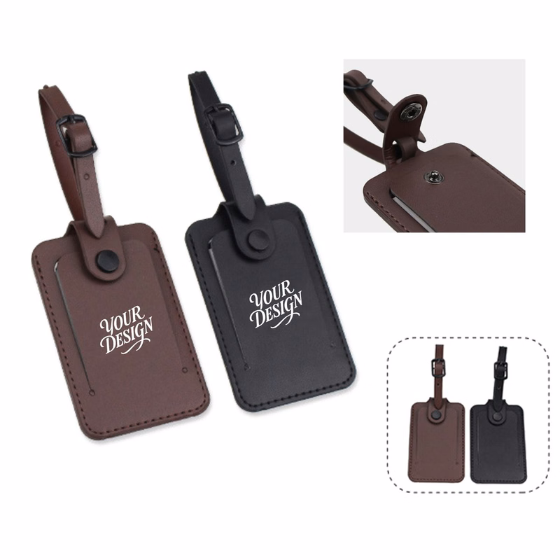 Custom PU Snap-Closure Luggage Tag