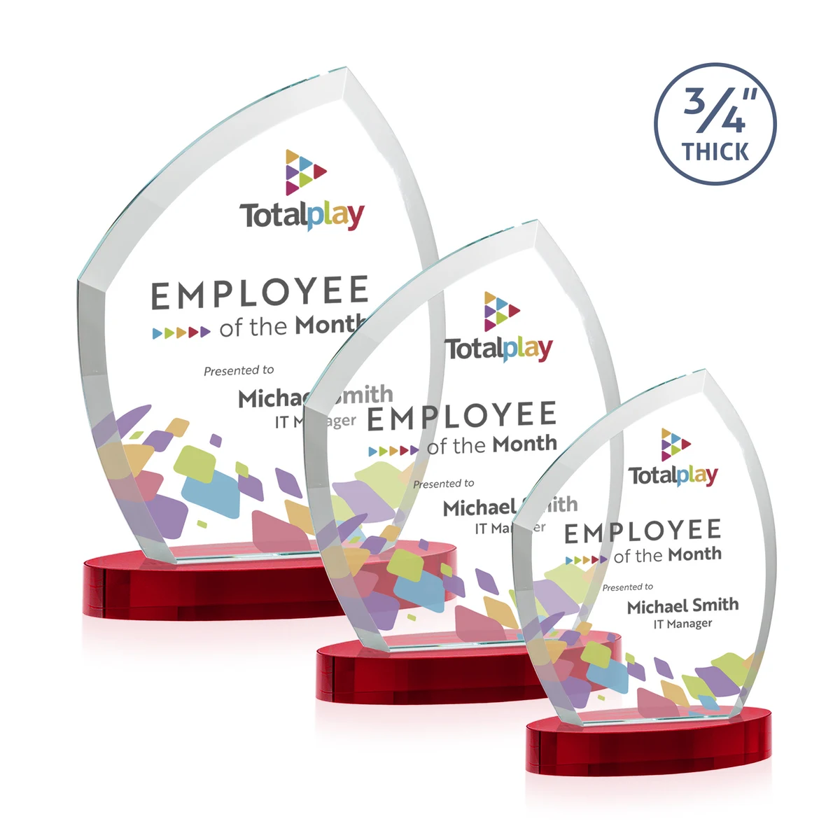 Daltry VividPrint™ Award on Alberton Base - Red 1