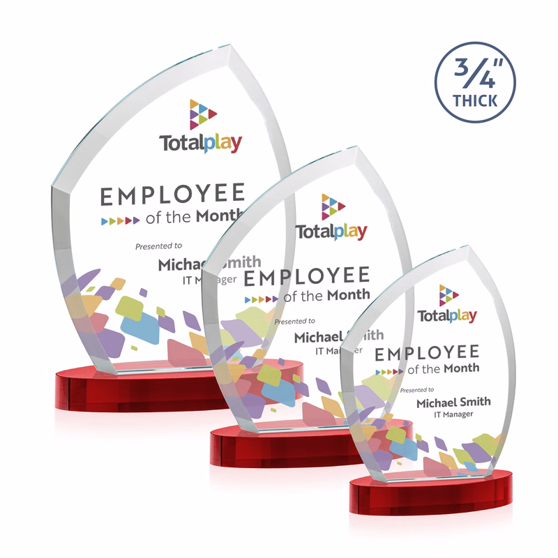 Daltry VividPrint™ Award on Alberton Base - Red