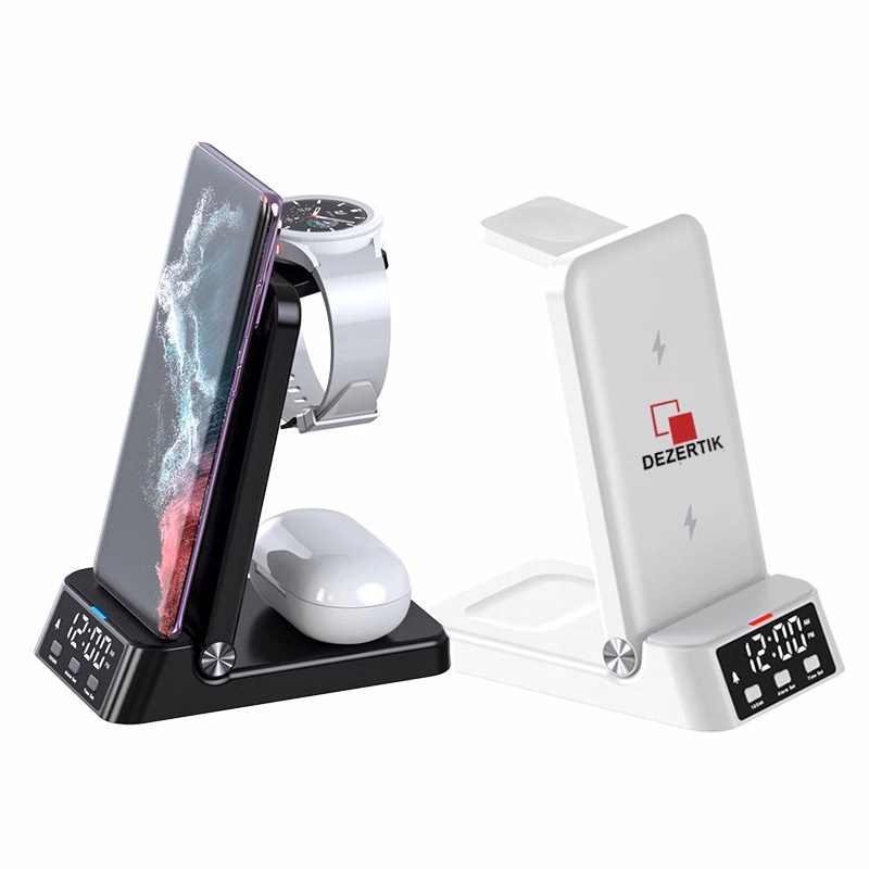 3 in 1 Wireless Charger w/ Led Alarm