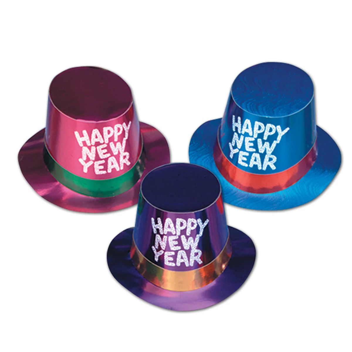 Foil Hi Hat w/ Glittered Happy New Year 1