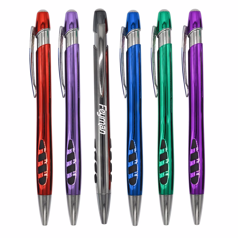 Click Action Press Plastic Ballpoint Pen