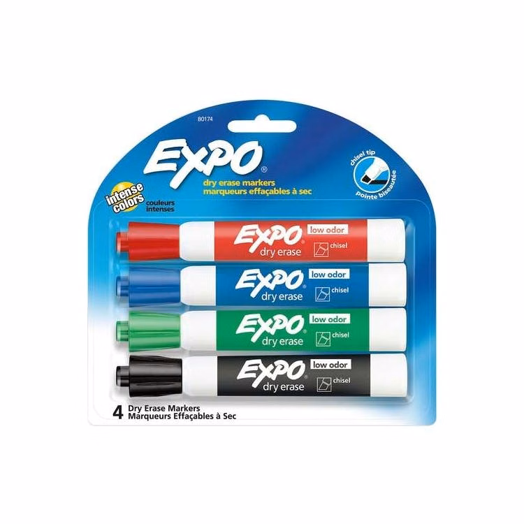 Expo Dry Erase Markers - Assorted 4 Pack