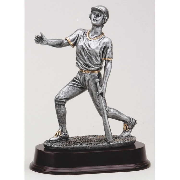 9 1/2" Tall Baseball Bat Down Female Figure Award 1