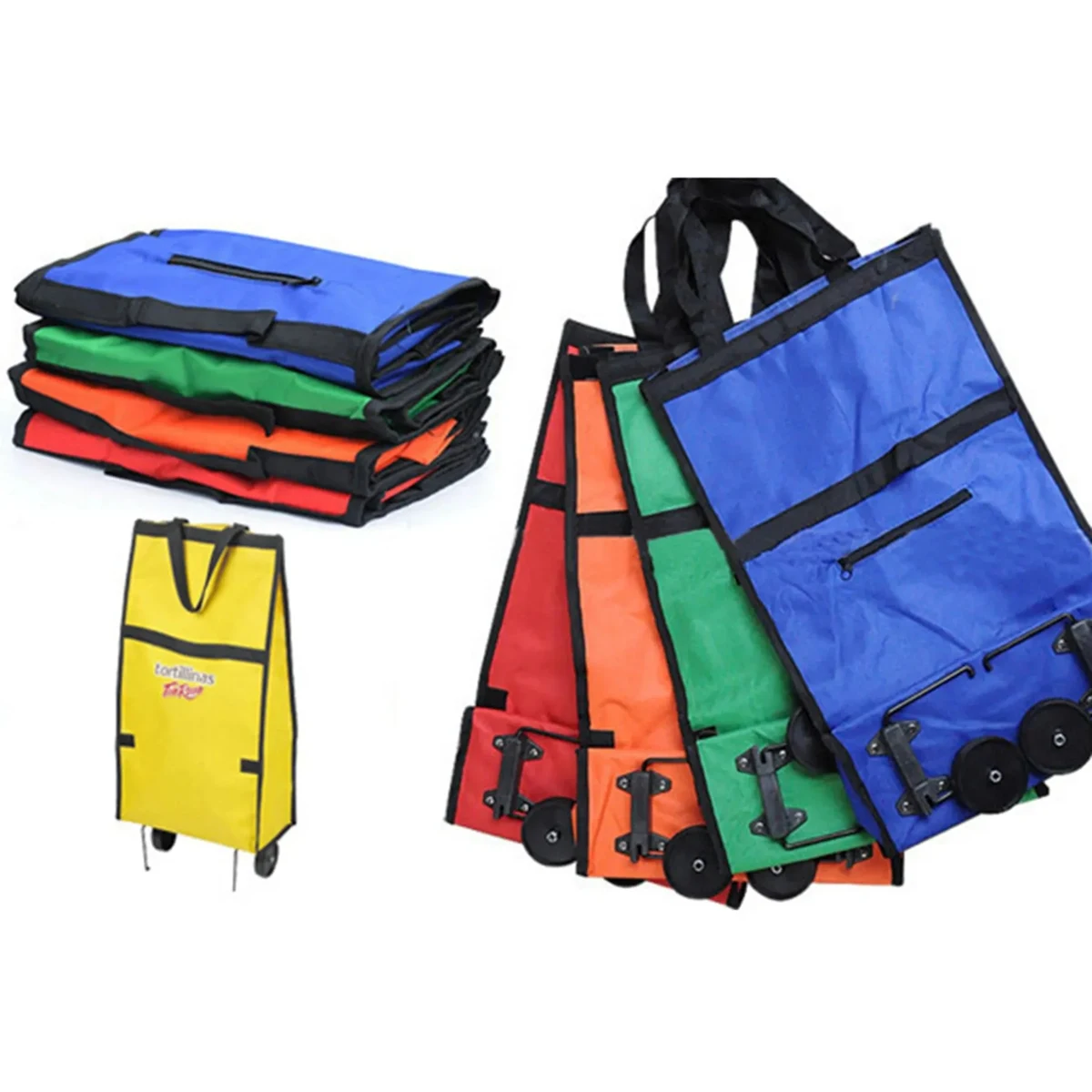 Folding Grocery Trolley Bags with Wheel 1