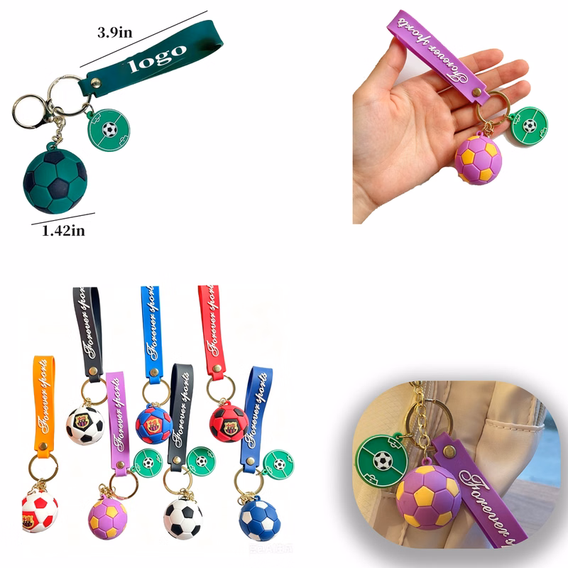 Rubber Soccer Key Charm