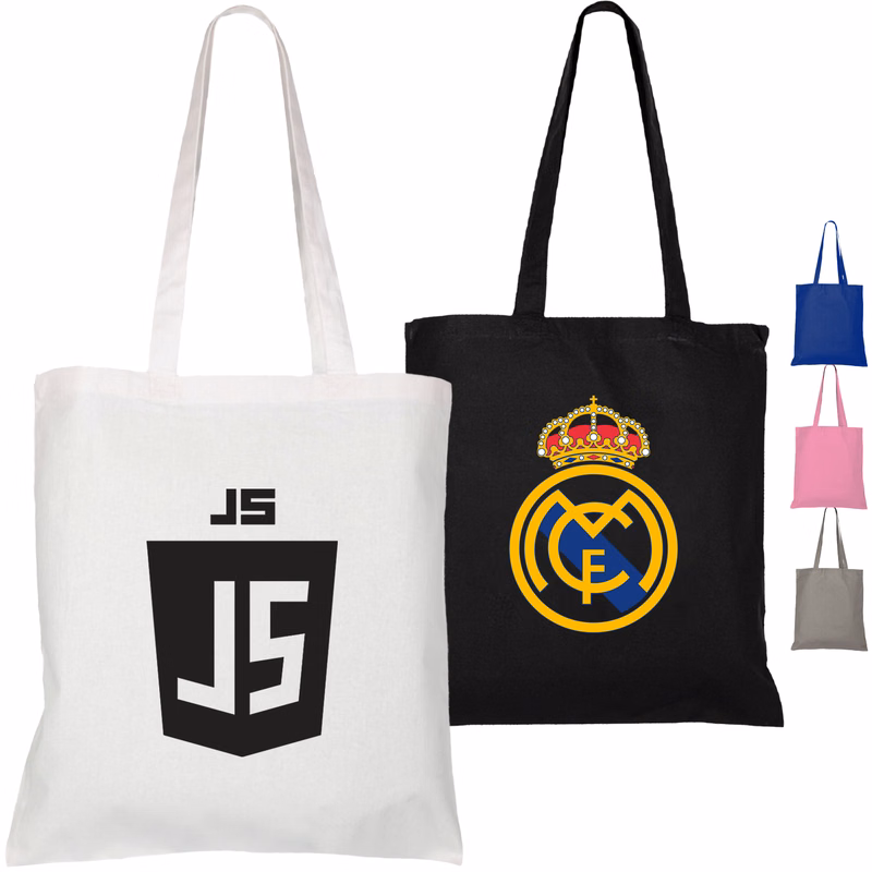 7 Oz. Multi Color Cotton Canvas Tote Bags (15" X 16")
