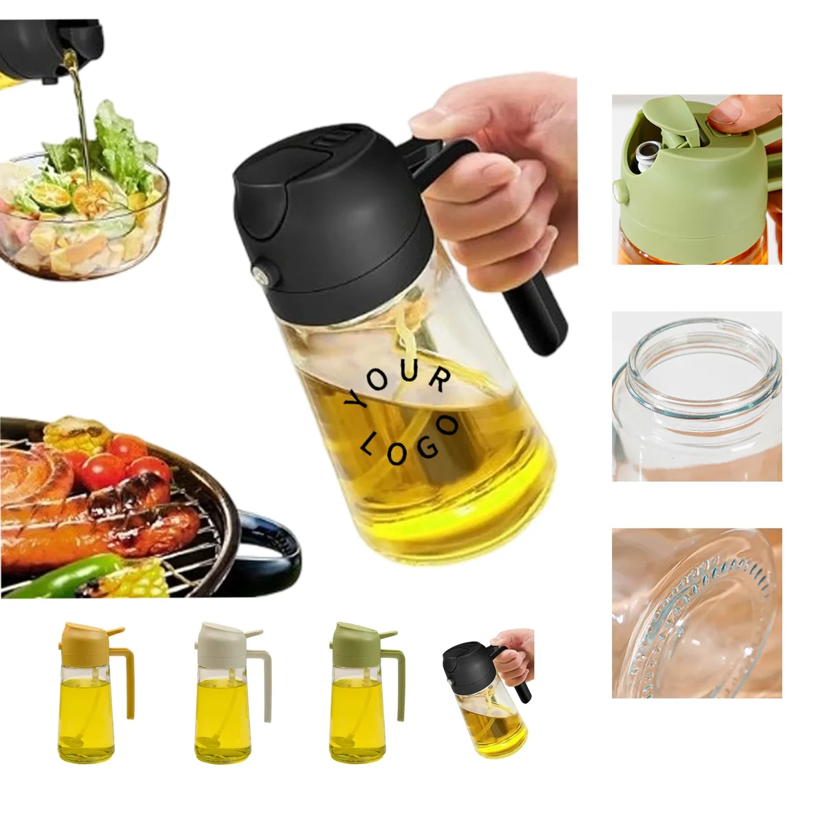 MOQ 50 15oz Dual-Use Spray and Pour Oil Dispenser 1