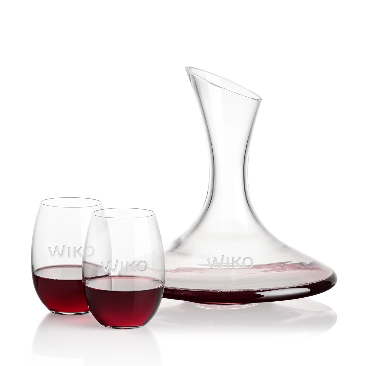 Madagascar Carafe & Carlita Stemless Wine 1