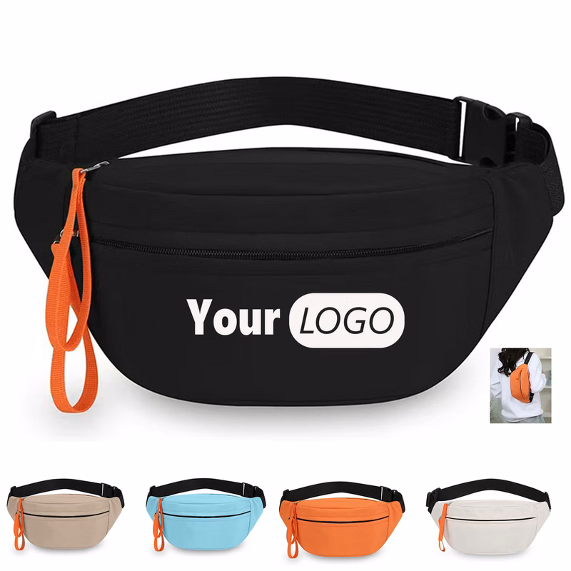 Nylon Adjustable Waist Bag With Zipper Pocket