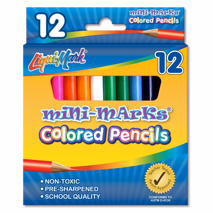 Set of Mini Colored Pencils 3.5" Pre-Sharpened