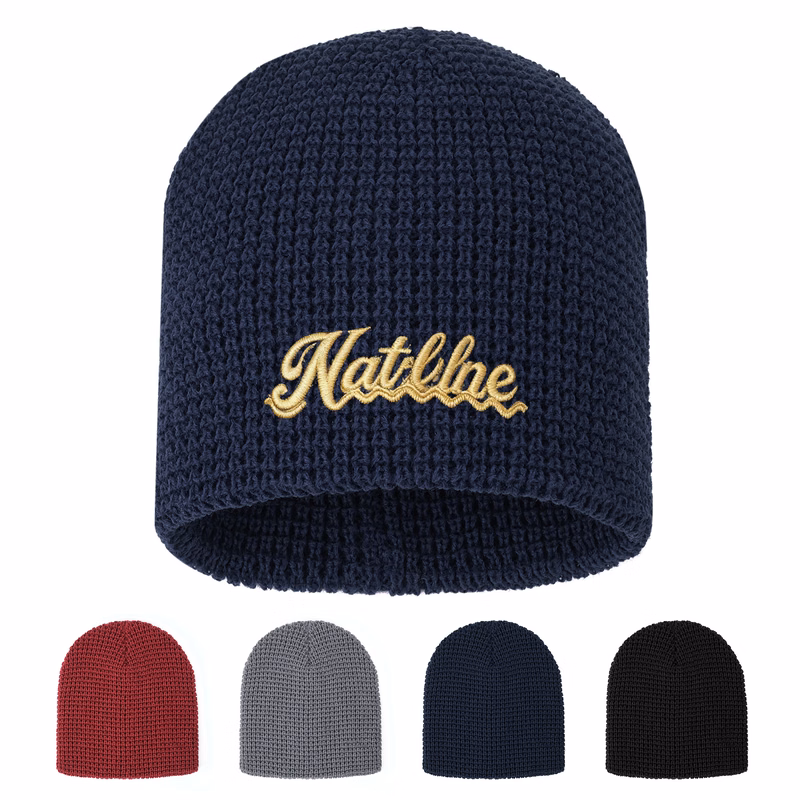 Unisex Waffle Knit Beanie With Custom Logo