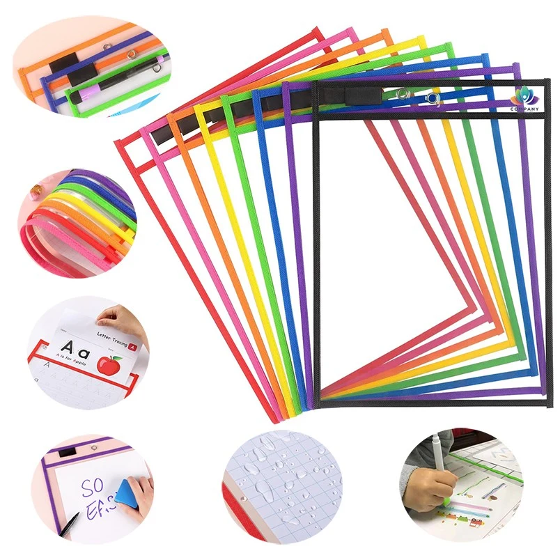 Dry Erase Pockets Sleeves with Rings 1