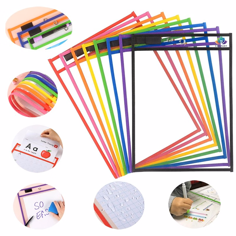 Dry Erase Pockets Sleeves with Rings