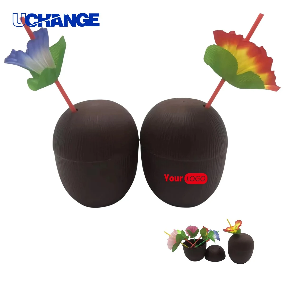Plastic Coconut Cup Container (16 oz) 1