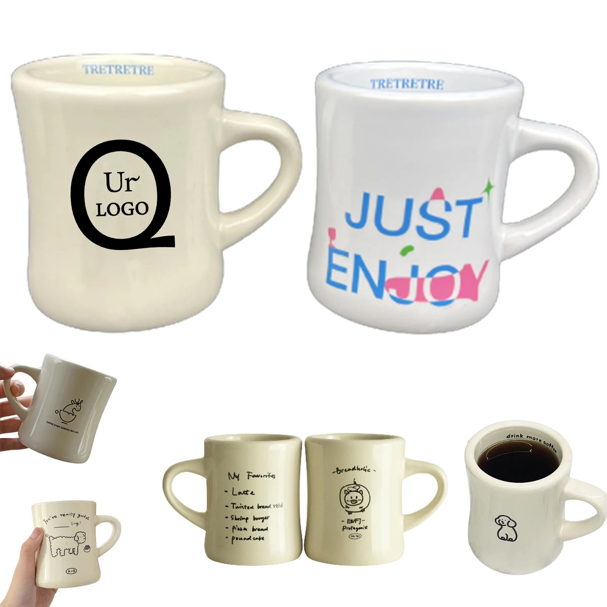 11.8Oz Beige Creative Mug 1