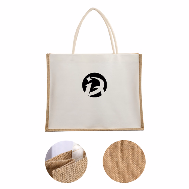 Jute Cotton Tote w/ Jute Webbing Handle