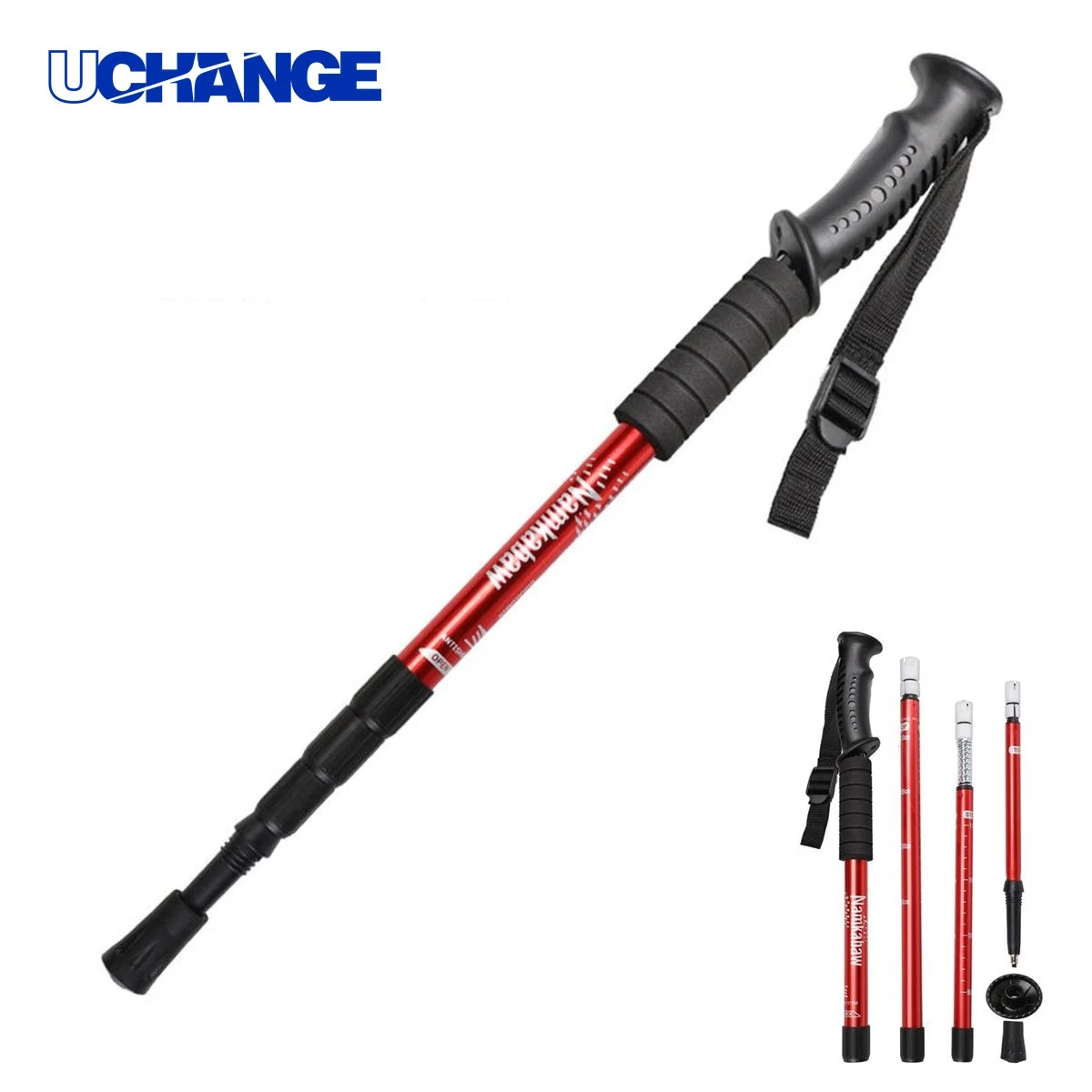 Outdoor Collapsible Aluminum Hiking Walking Poles Tool 1