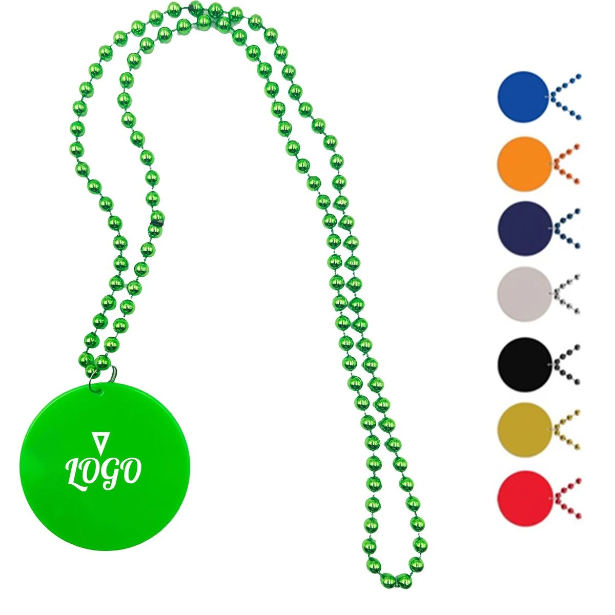 Custom Plastic Beads Necklace With Medallion 1