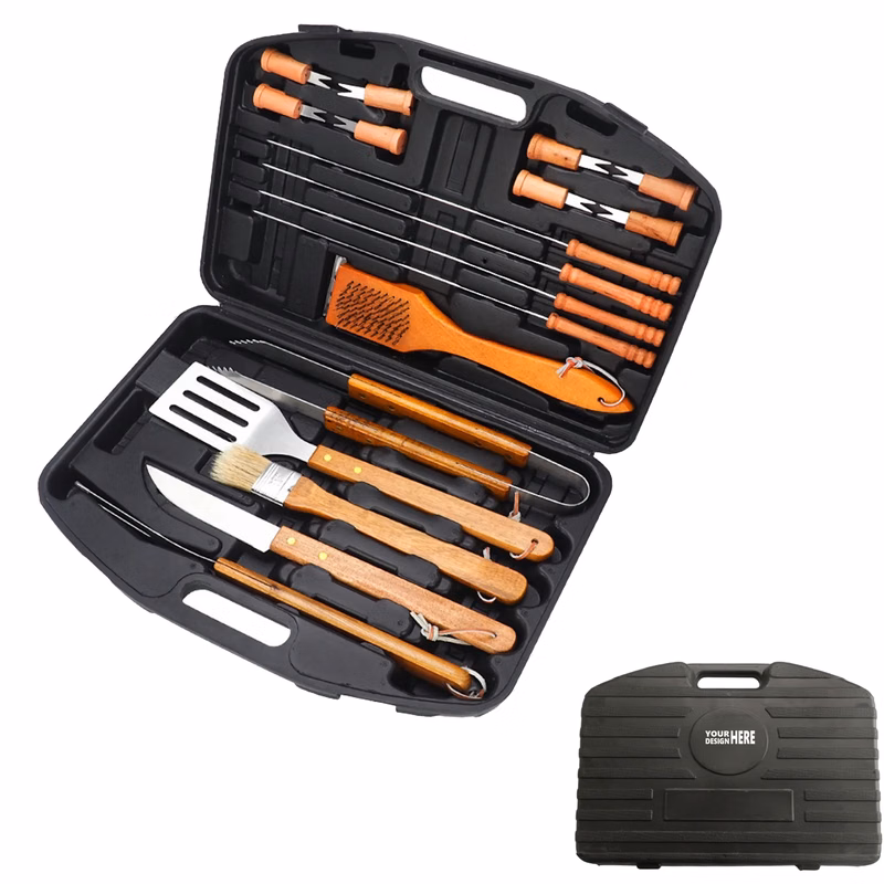 19-Piece Stainless Steel BBQ Grill Tool Set