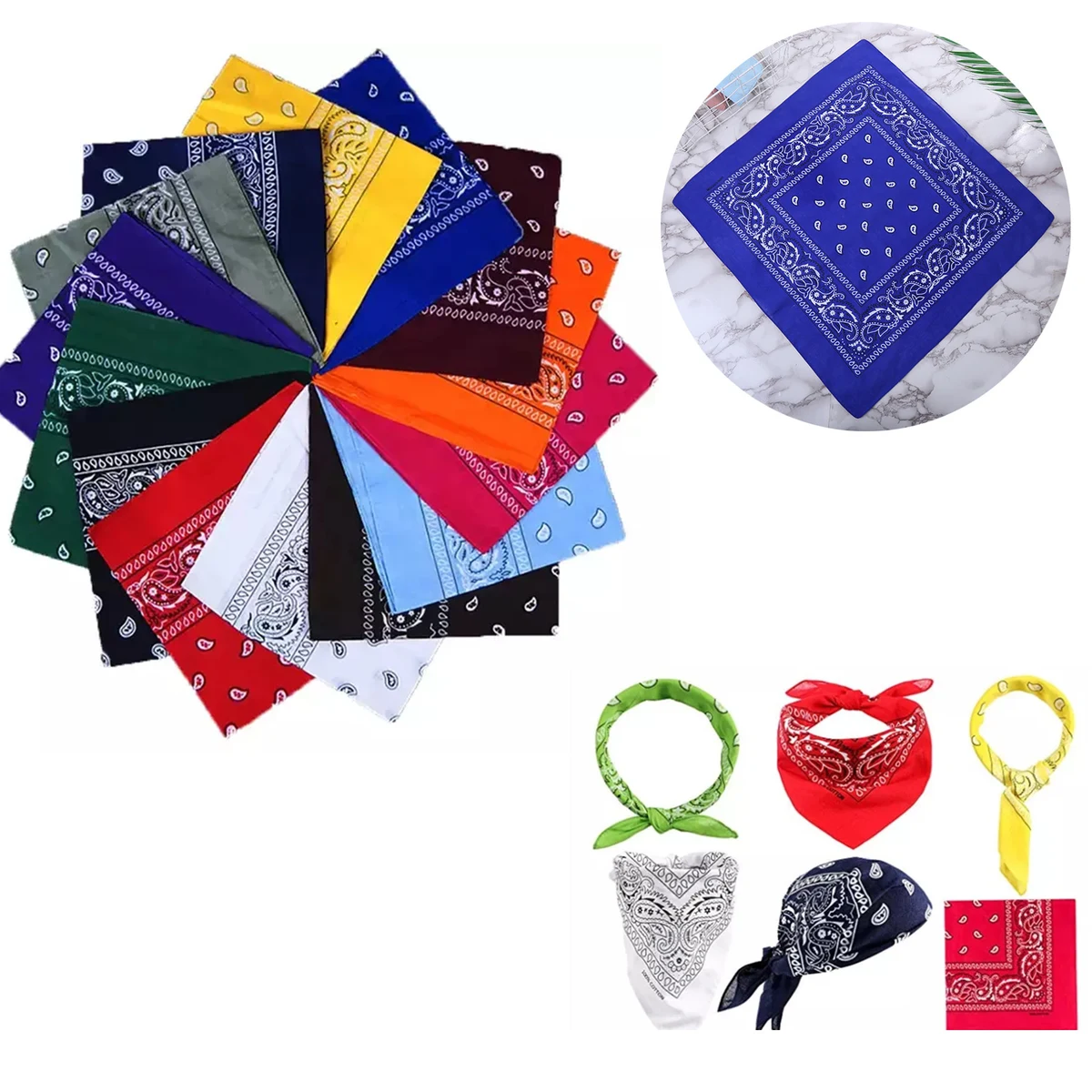 Satin Square Head Scarf, Hair Scarf 1