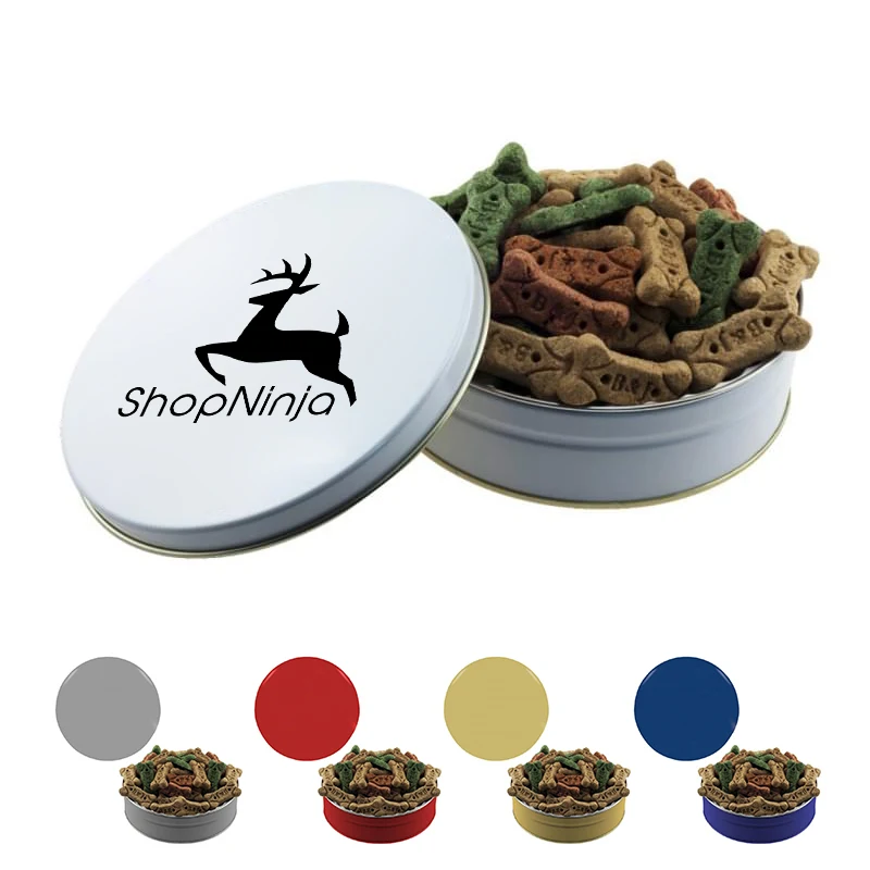 Bone-Shaped Dog Treats in Colored Large Tin 1