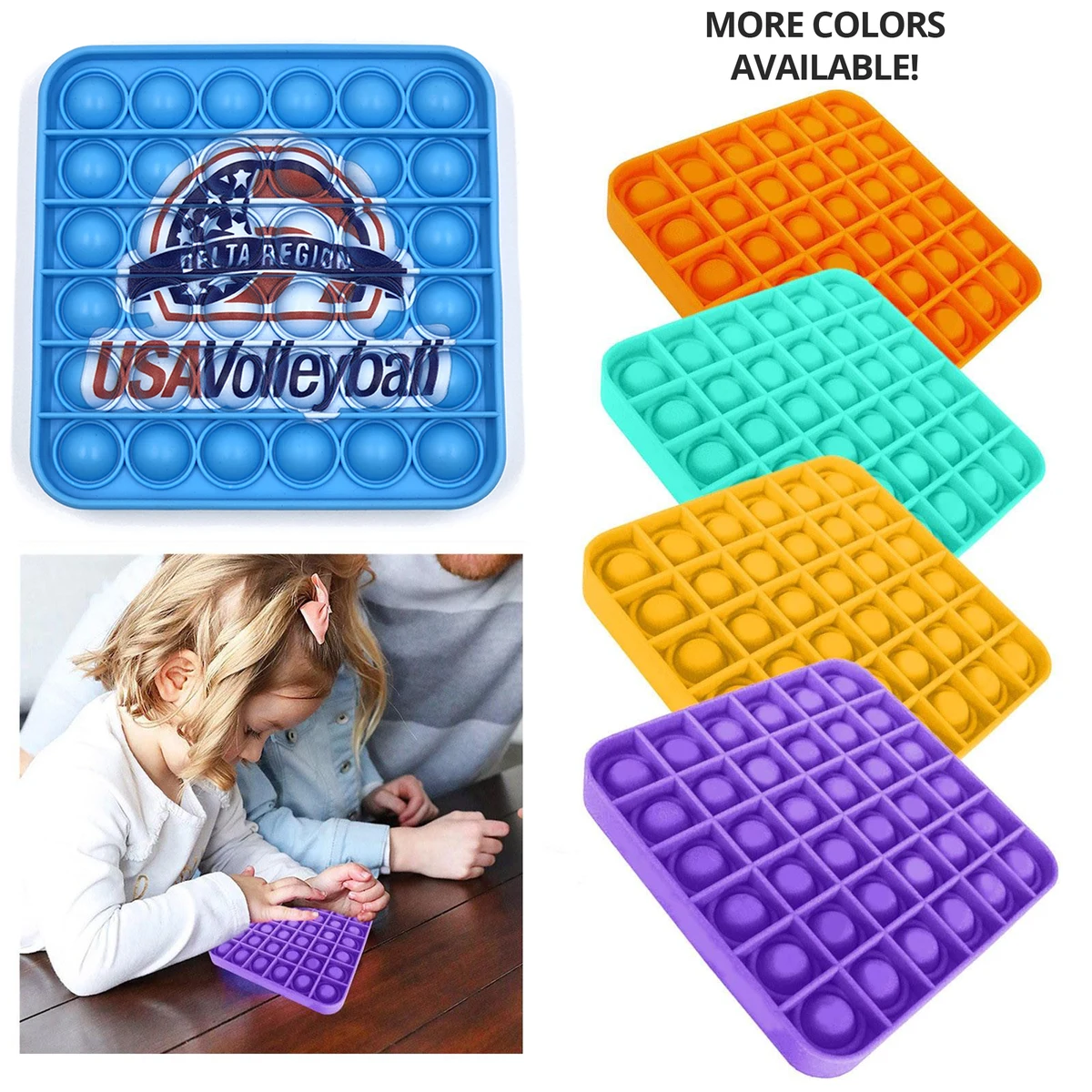 Pop It Fidget Toy - Square Full color 1