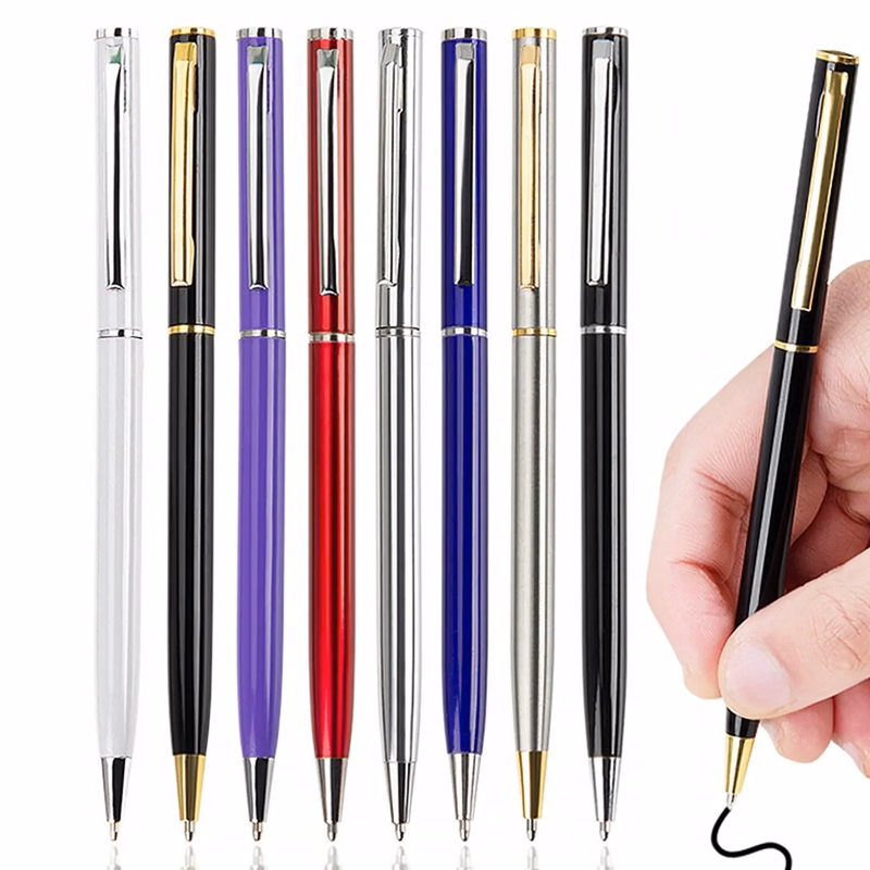 Metal Twist Slim Ballpoint Pen