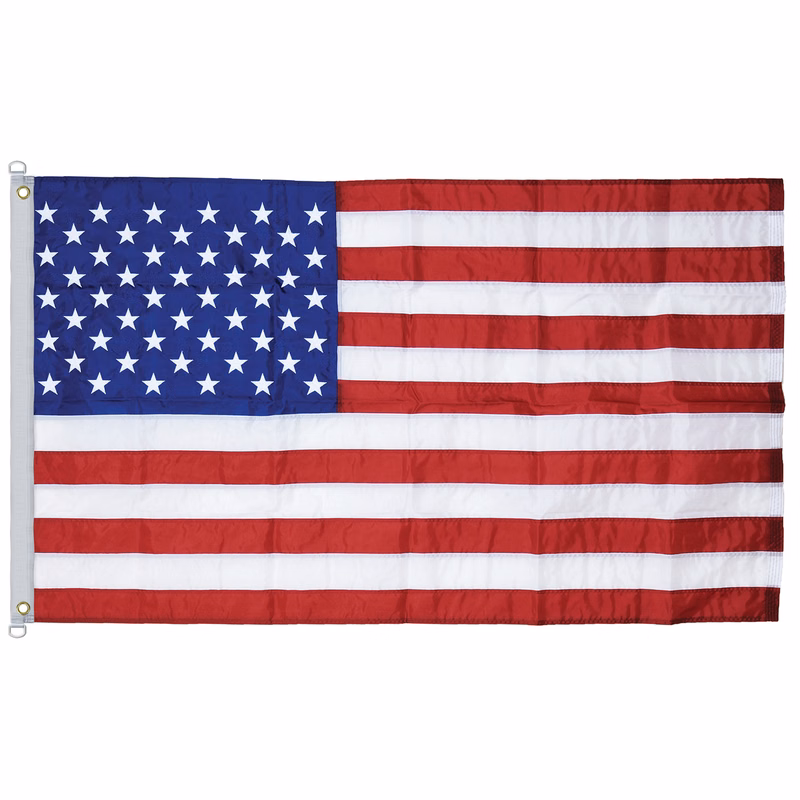 5' x 8' U.S. Outdoor Nylon Flag with Heading and Grommets (Imported)