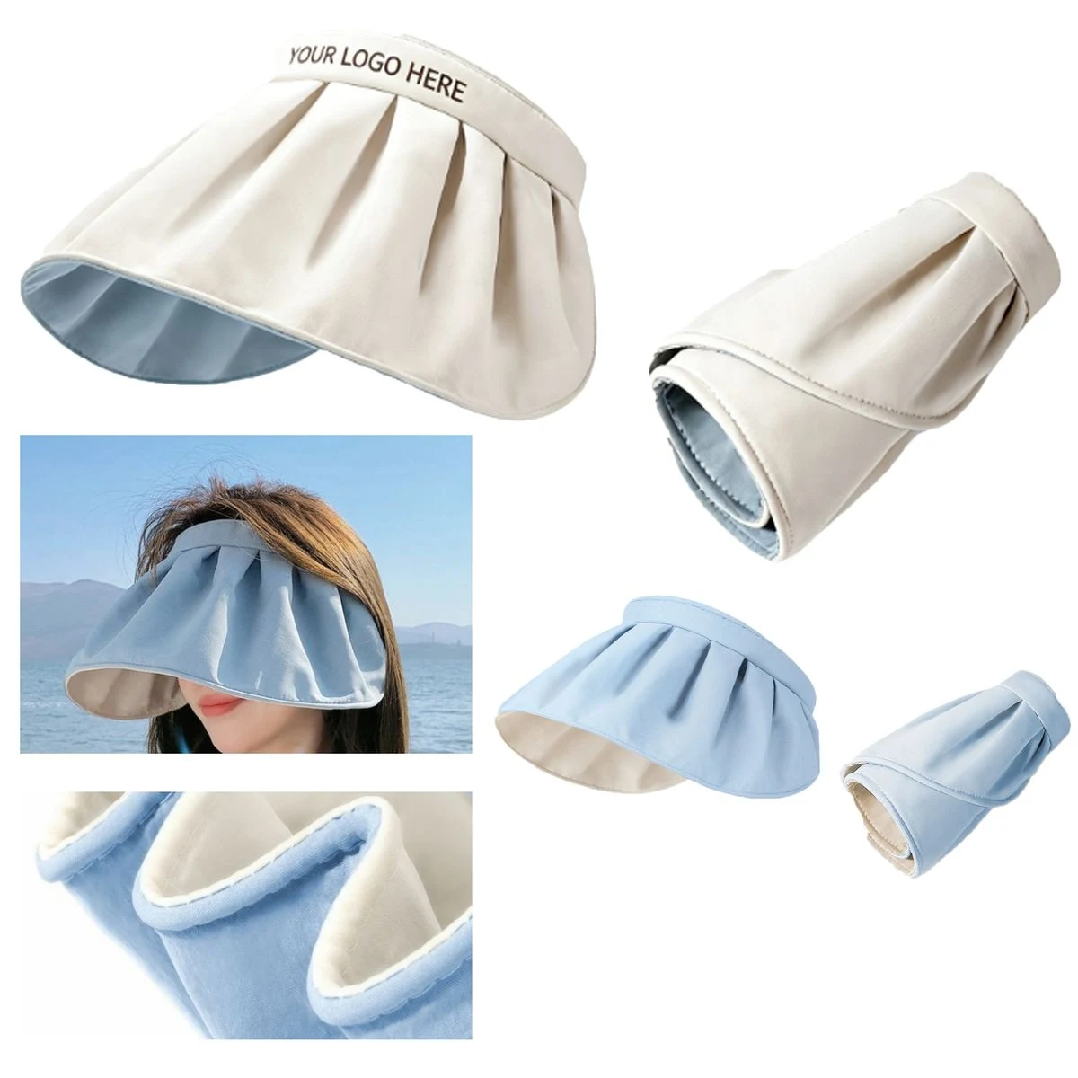 Custom Multi-Color Logo Women's Sun Hat 1