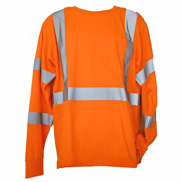 Safety T Shirt Hi-Viz Orange Long Sleeve