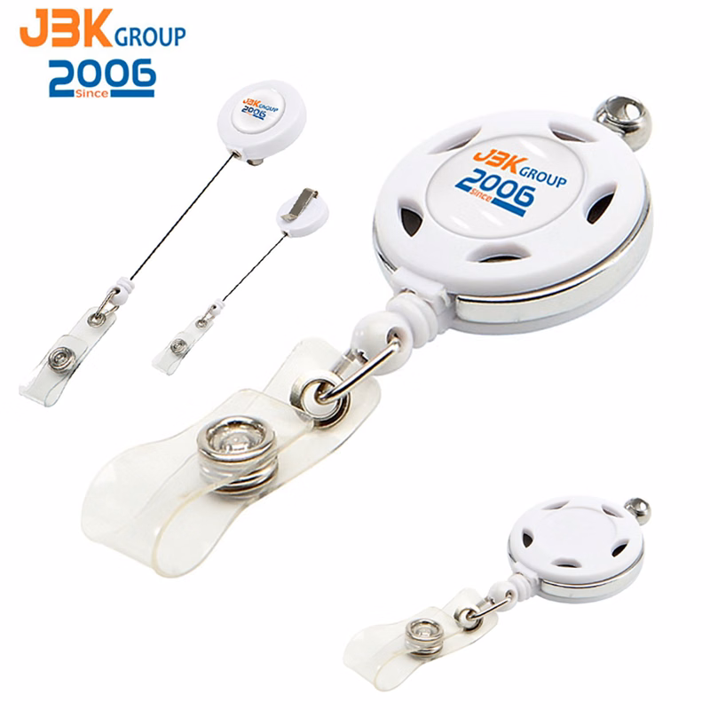 Metal Frame Round Badge Reel Holder w/ Belt clip