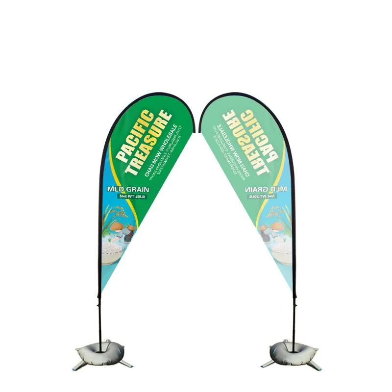 12' Teardrop-Shaped Single Sided Beach Flag 1