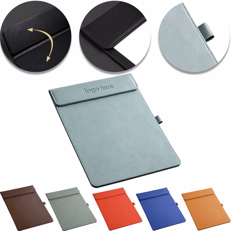 Leather?Covered Conference Pad Clipboard 13.6 by 9.4 Inches