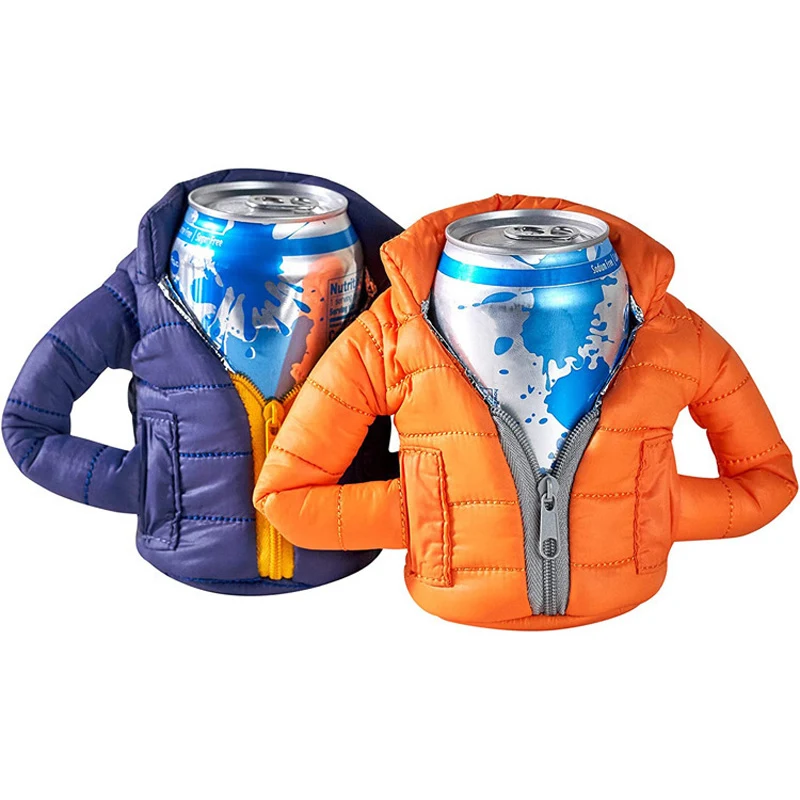 Down Jacket Style Winter Warm Cup Cover 1