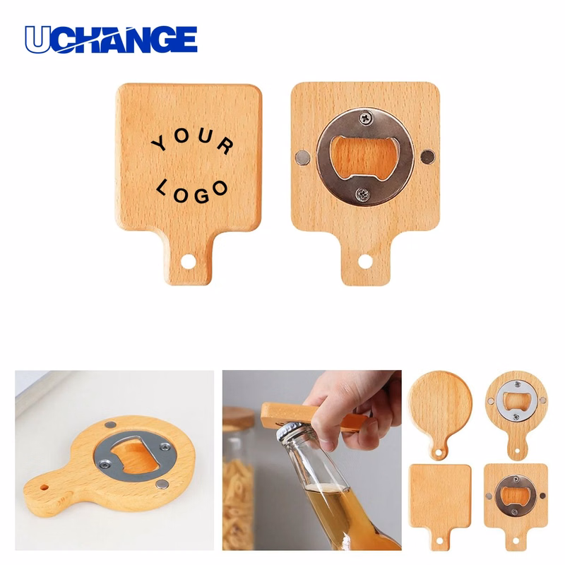 Bottle Opener Tool Wooden Magnetic for Home Bars