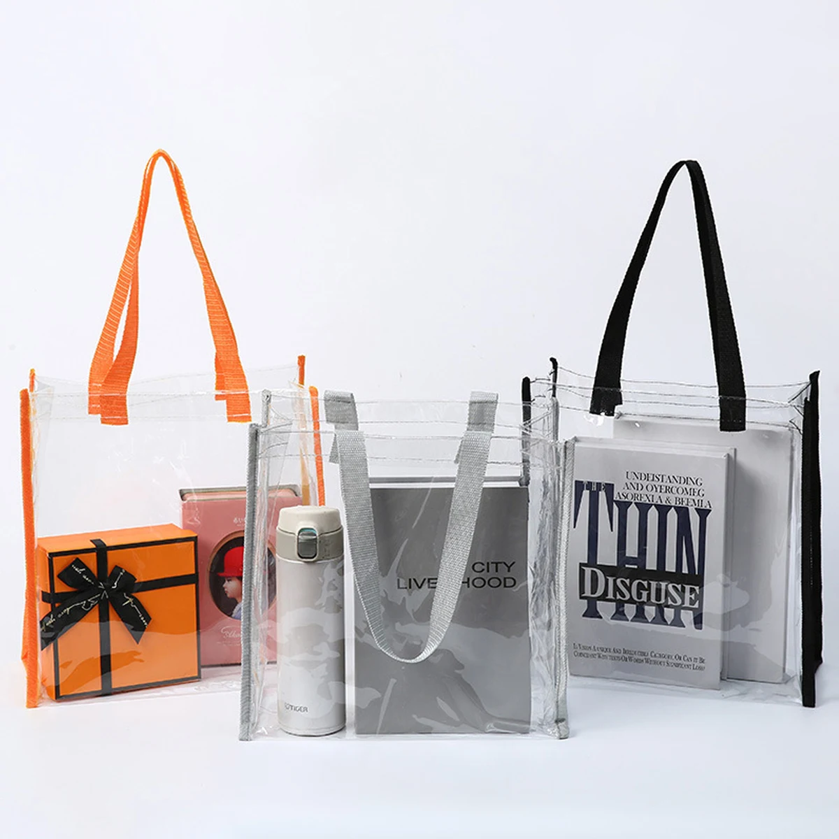 PVC Plastic Clear Tote Bag With Handles 1