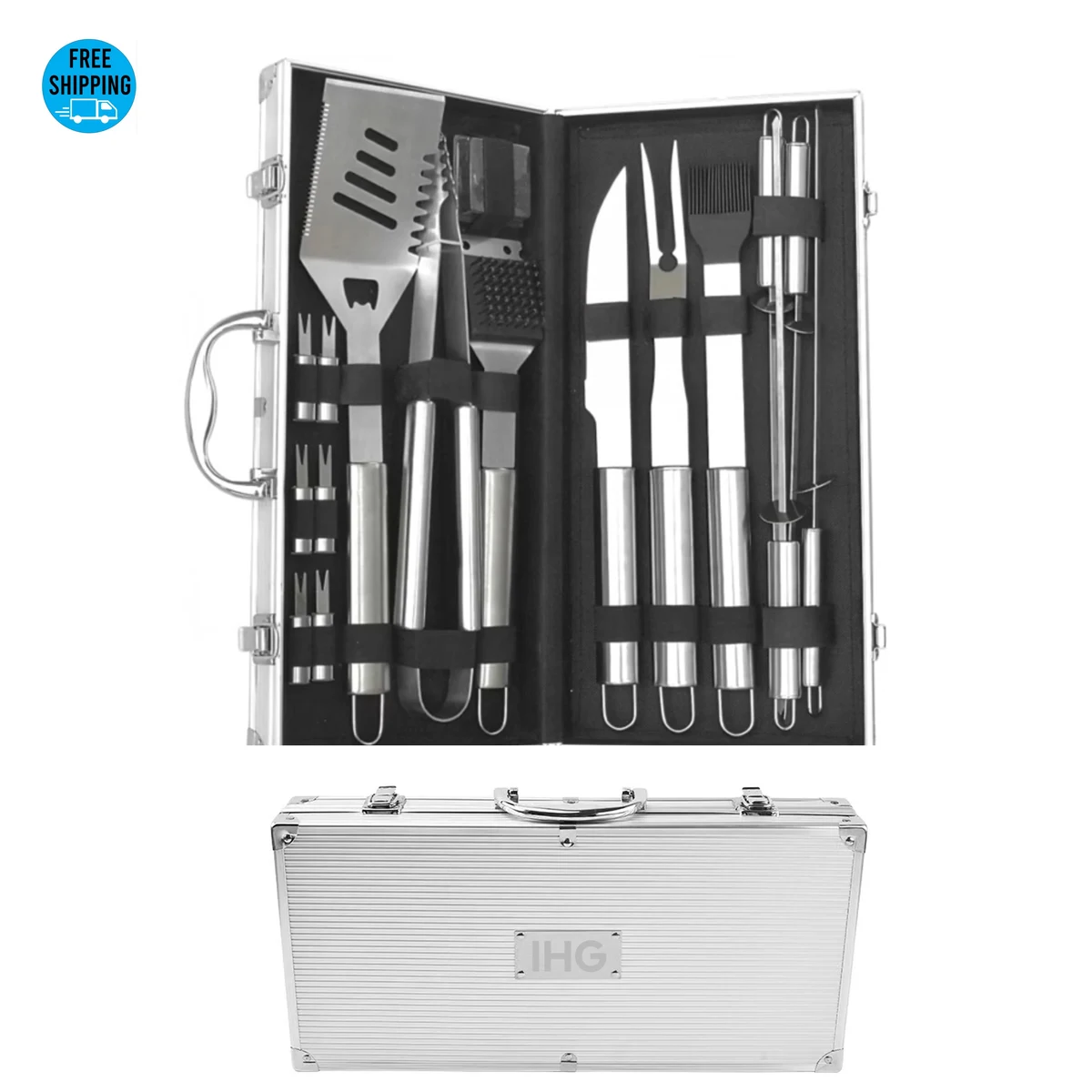 17pcs BBQ Tool Set in Aluminum Case - OCEAN 1