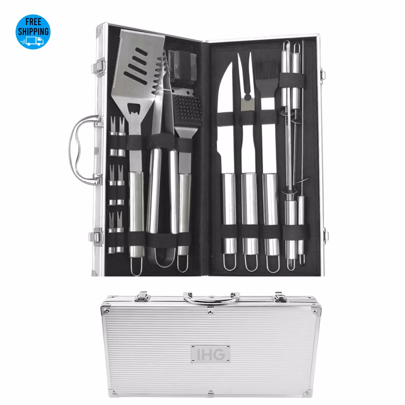 17pcs BBQ Tool Set in Aluminum Case - OCEAN