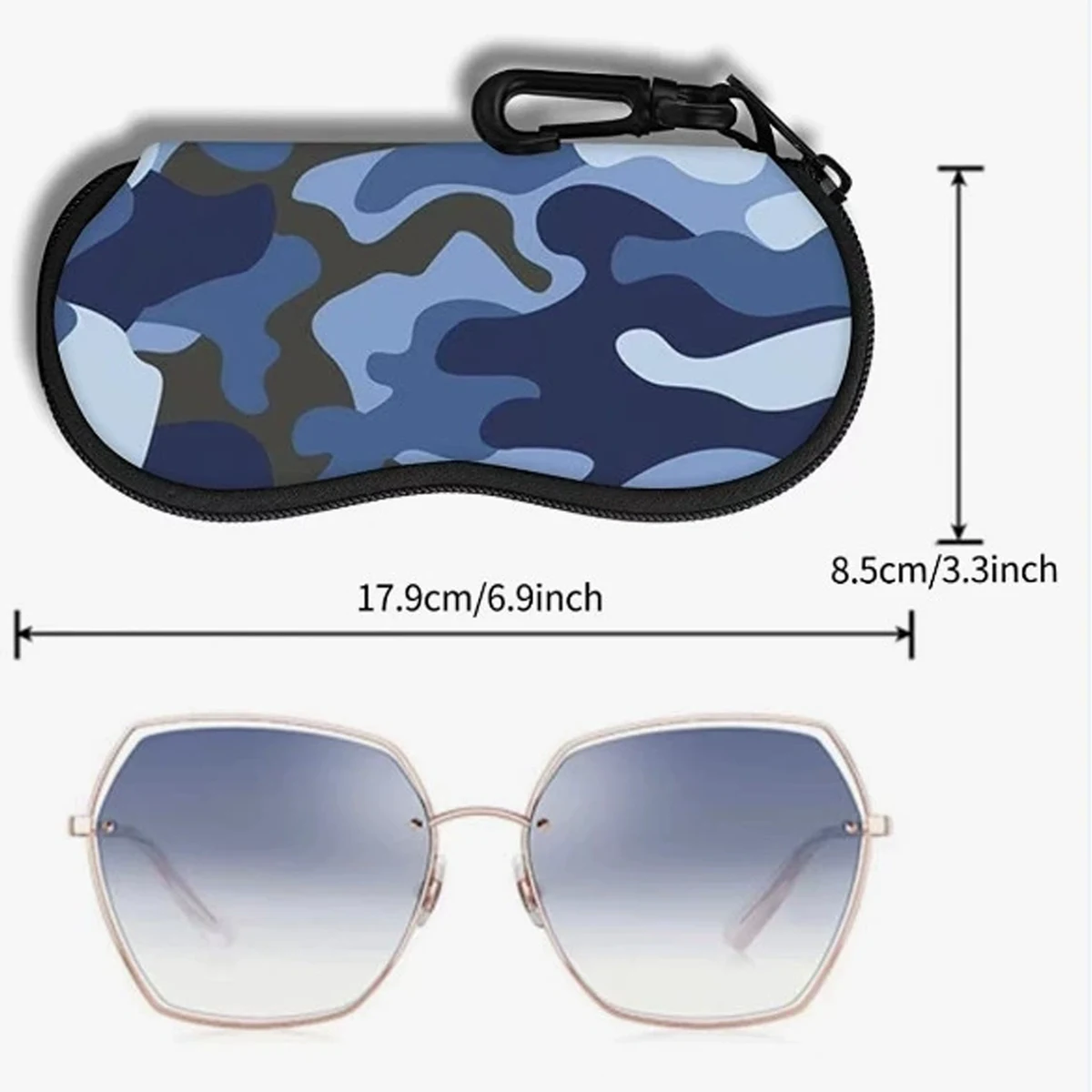 Custom Full Color Glasses Case Zipper Wallet With Keychain 1
