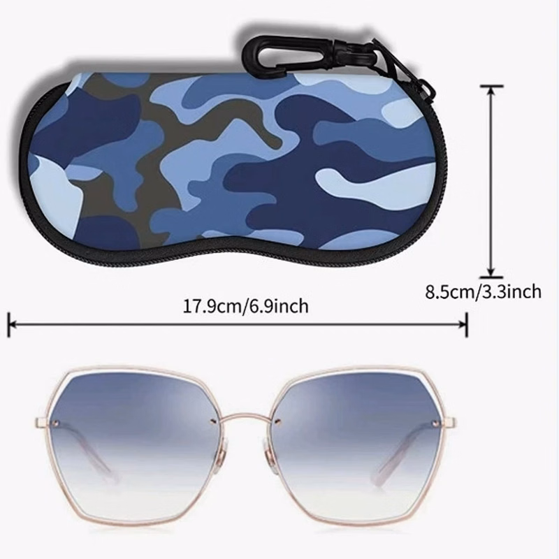 Custom Full Color Glasses Case Zipper Wallet With Keychain