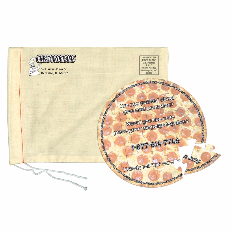 12 Pieces - 5 1/2" Diameter - Small Puzzle in Cotton Bag