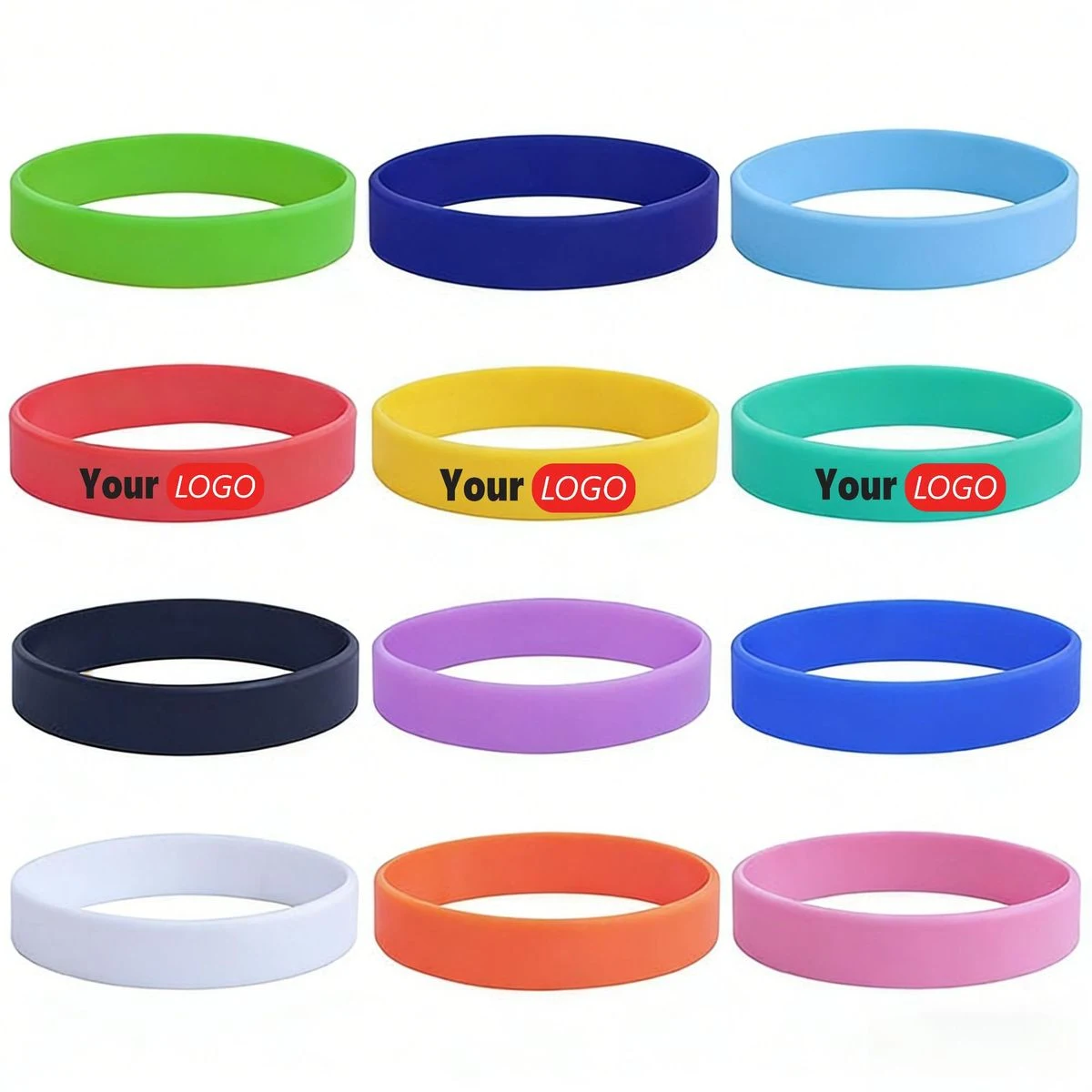Classic Solid Color Custom Silicone Wristband 1