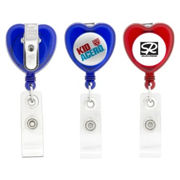 Heart Retractable Badge Holder 1