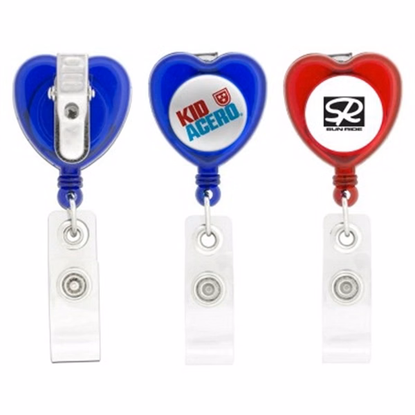Heart Retractable Badge Holder